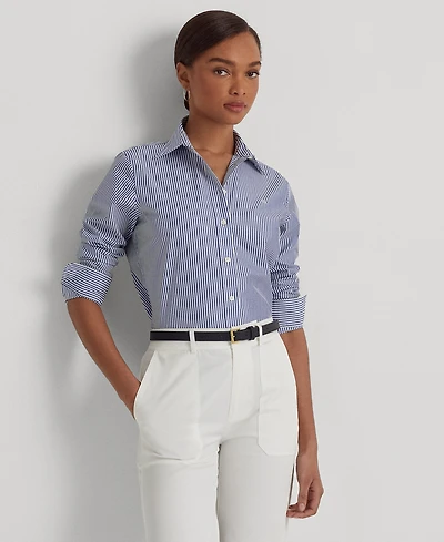 Lauren Ralph Petite Non-Iron Straight-Fit Shirt