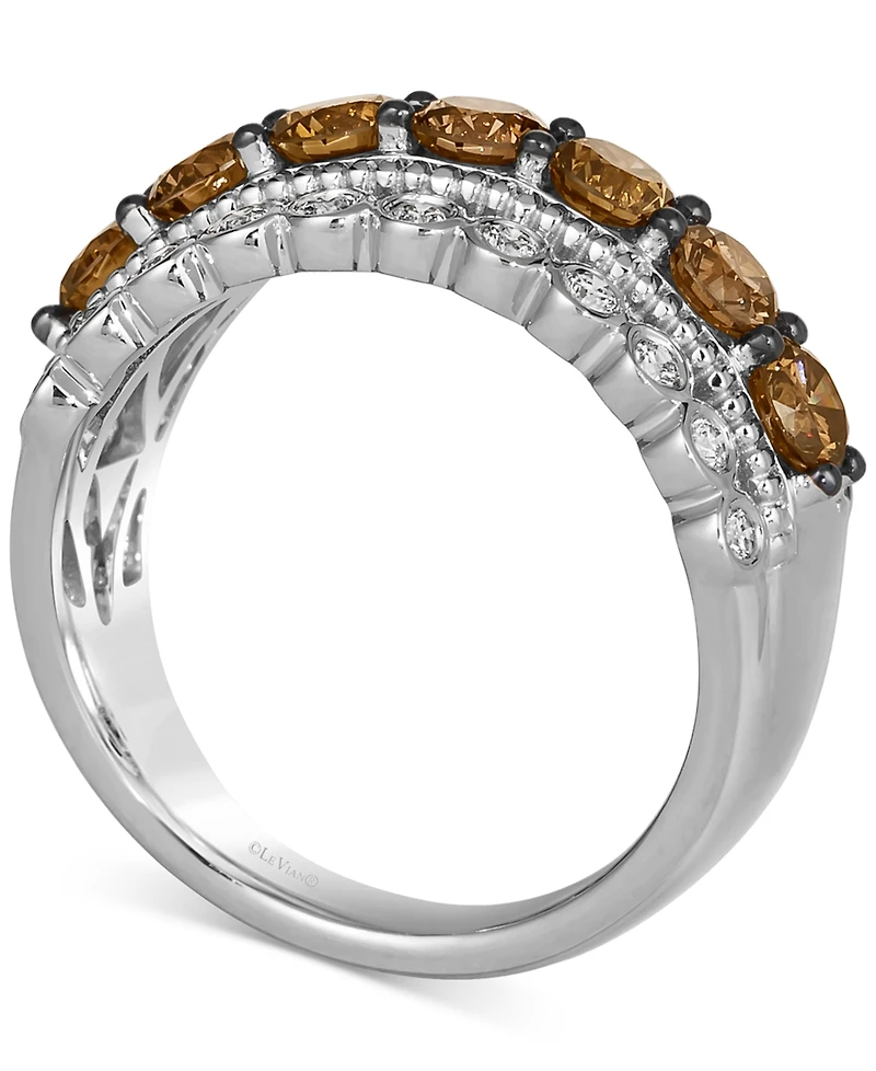 Le Vian Chocolate Diamond (1-1/4 ct. t.w.) & Nude (1/3 Multirow Ring 14k Gold (Also Available Rose or White Gold)