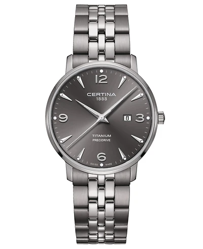 Certina Unisex Swiss Ds Caimano Titanium Bracelet Watch 39mm