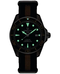 Certina Men's Swis Automatic Ds Action Black & Orange Synthetic Strap Watch 43mm