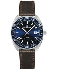 Certina Men's Swiss Automatic Ds-2 Stainless Steel Bracelet & Brown Leather Strap Watch 41mm Gift Set