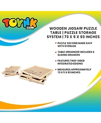 Wooden Jigsaw Puzzle Table | Puzzle Storage System | 35 x 2 x 28 Inches