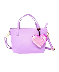 Tiny Treats Girls Purple Leather Tote Bag
