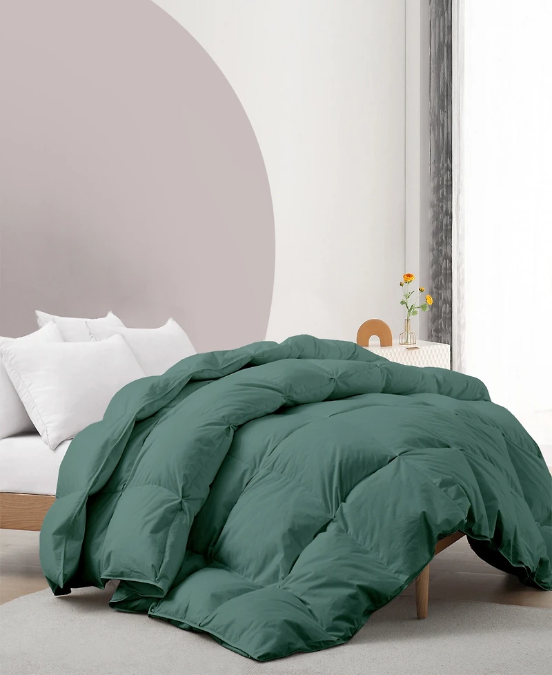 Unikome Cotton Fabric Baffled Box All Season Colored Goose Feather and Down Comforter