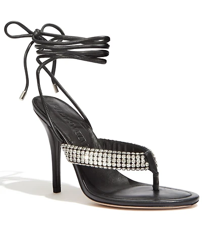 Leather Heels With High Quality Rhinestones ( Black Star)