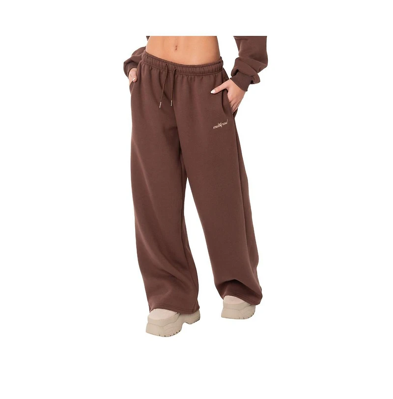 Edikted Women's Brenna low rise wide sweatpants