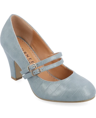 Journee Collection Women's Narrow Windy Double Strap Mary Jane Pumps