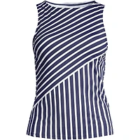 Lands' End Women's Mastectomy Chlorine Resistant High Neck Upf 50 Modest Tankini Swimsuit Top