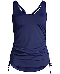 Lands' End Women's D-Cup Adjustable V-neck Underwire Tankini Swimsuit Top Straps