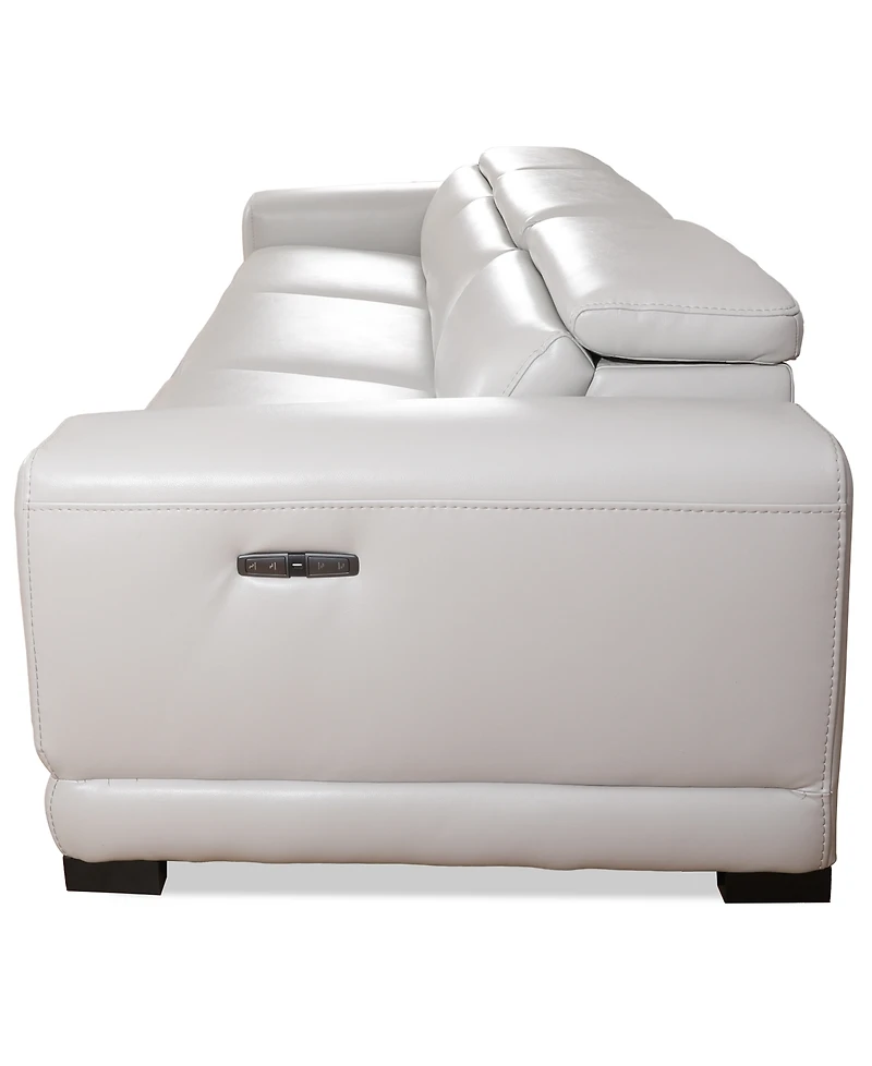 Closeout! Krofton 3-Pc. Beyond Leather Fabric Sofa with 3 Power Motion Recliners, Created for Macy's