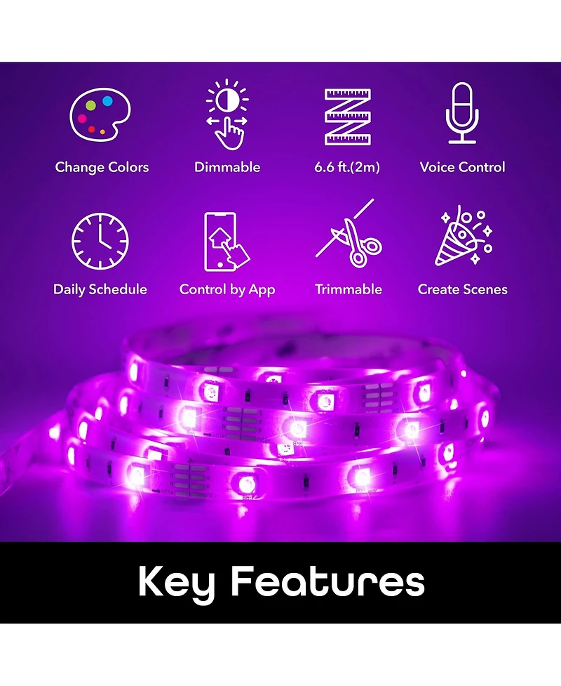 Geeni Prisma Strip Usb Smart Led Strip Lights, Indoor/Outdoor Adhesive Strips, Lights for TikTok, Alexa and Google Home Compatible. No Hub Required (2