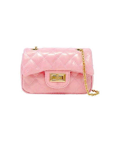 Tiny Treats Girls Pink Classic Quilted Sparkle Mini Handbag