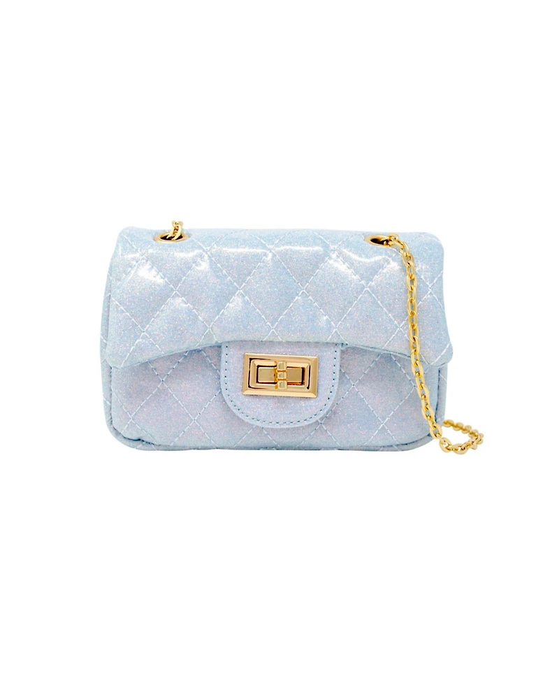 Tiny Treats Girls Classic Quilted Sparkle Mini Handbag