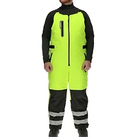 RefrigiWear Men's Insulated Reflective High Visibility Extreme Softshell Bib Overalls