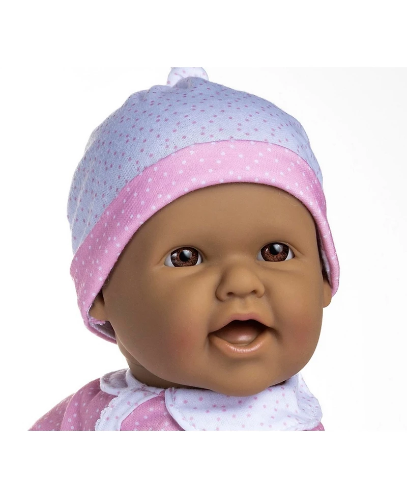 Jc Toys La Baby Hispanic 14.3" Soft Body Baby Doll Onesie with Pacifier, Magic Bottle Set