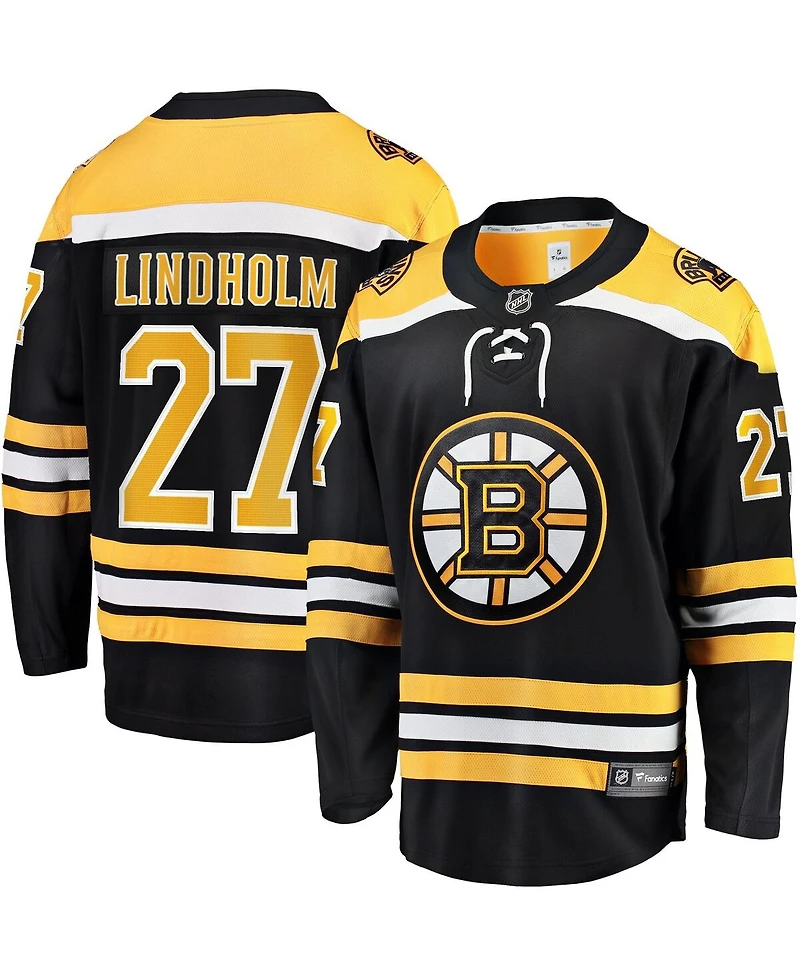 Men's Fanatics Hampus Lindholm Black Boston Bruins Home Breakaway Player Jersey