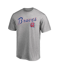 Men's Fanatics Heathered Gray Atlanta Braves Cooperstown Wahconah T-shirt