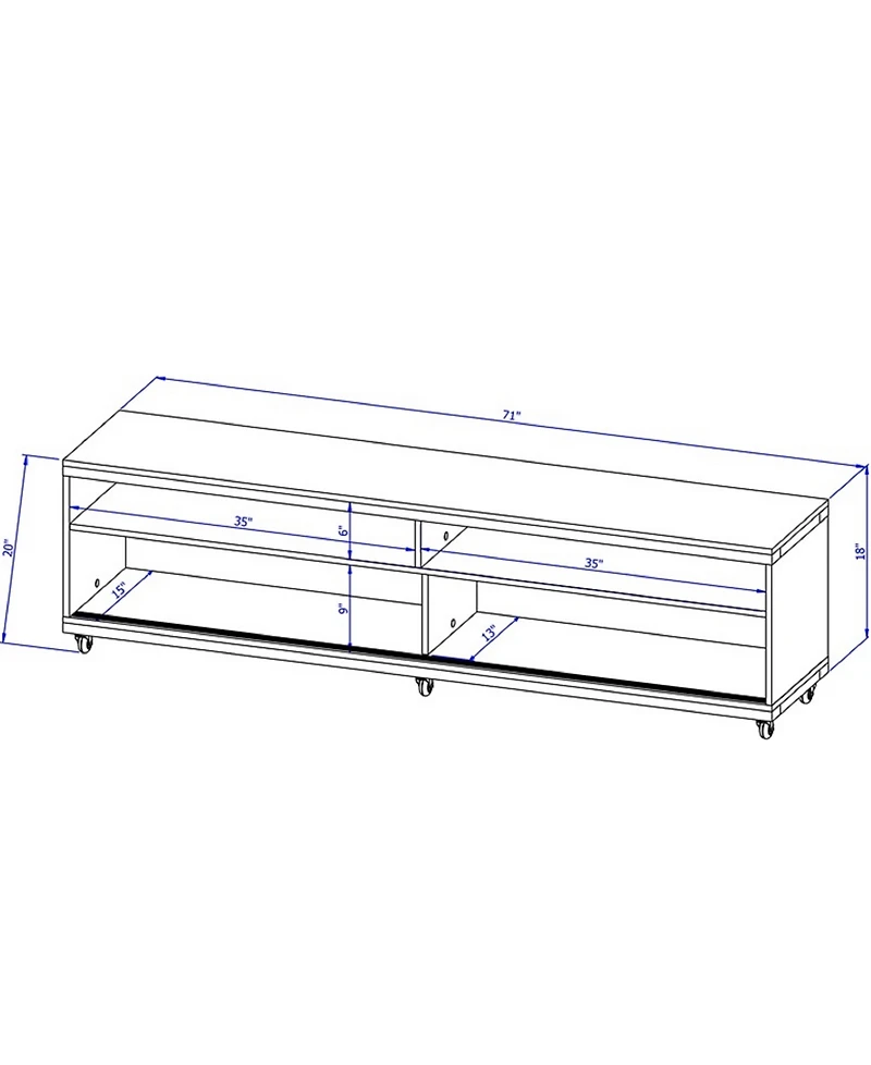 Manhattan Comfort Utopia 70.47" 5-Shelf Tv Stand Fits TVs up to 65"