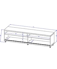 Manhattan Comfort Utopia 70.47" 5-Shelf Tv Stand Fits TVs up to 65"