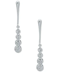 Anne Klein Silver-Tone Bar & Cubic Zirconia Linear Drop Earrings