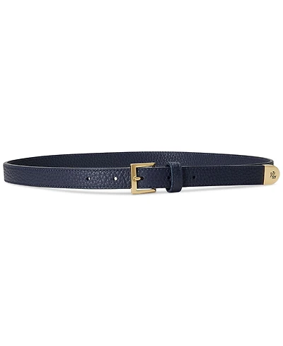 Lauren Ralph Women's Pebbled Leather Skinny Belt