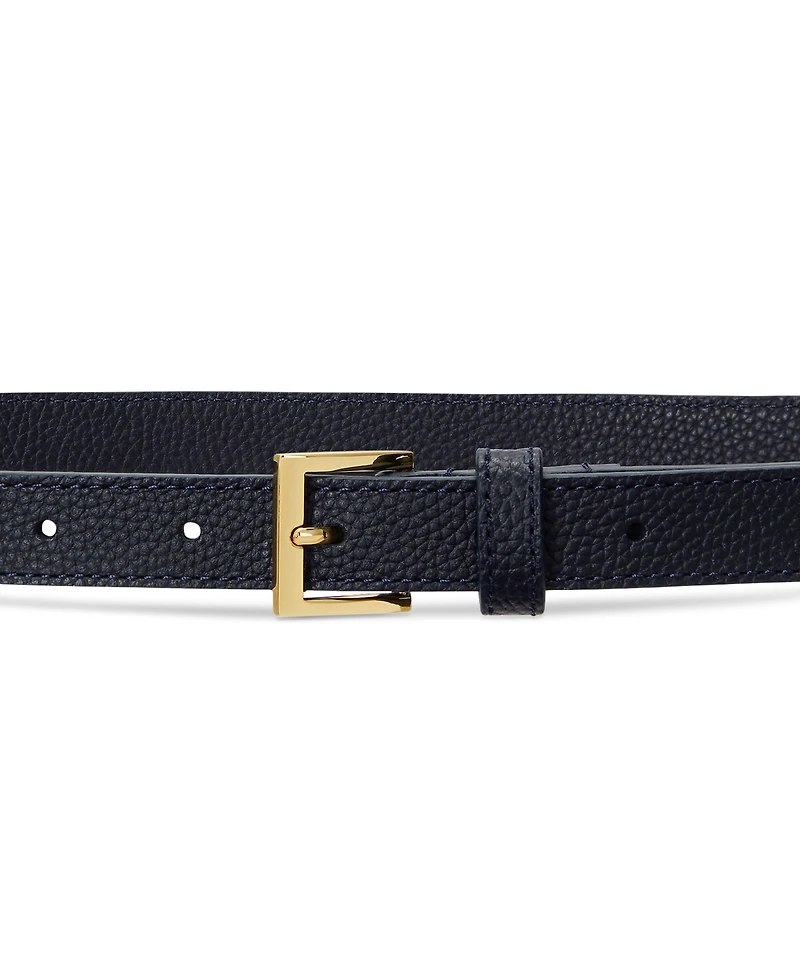 Lauren Ralph Women's Pebbled Leather Skinny Belt