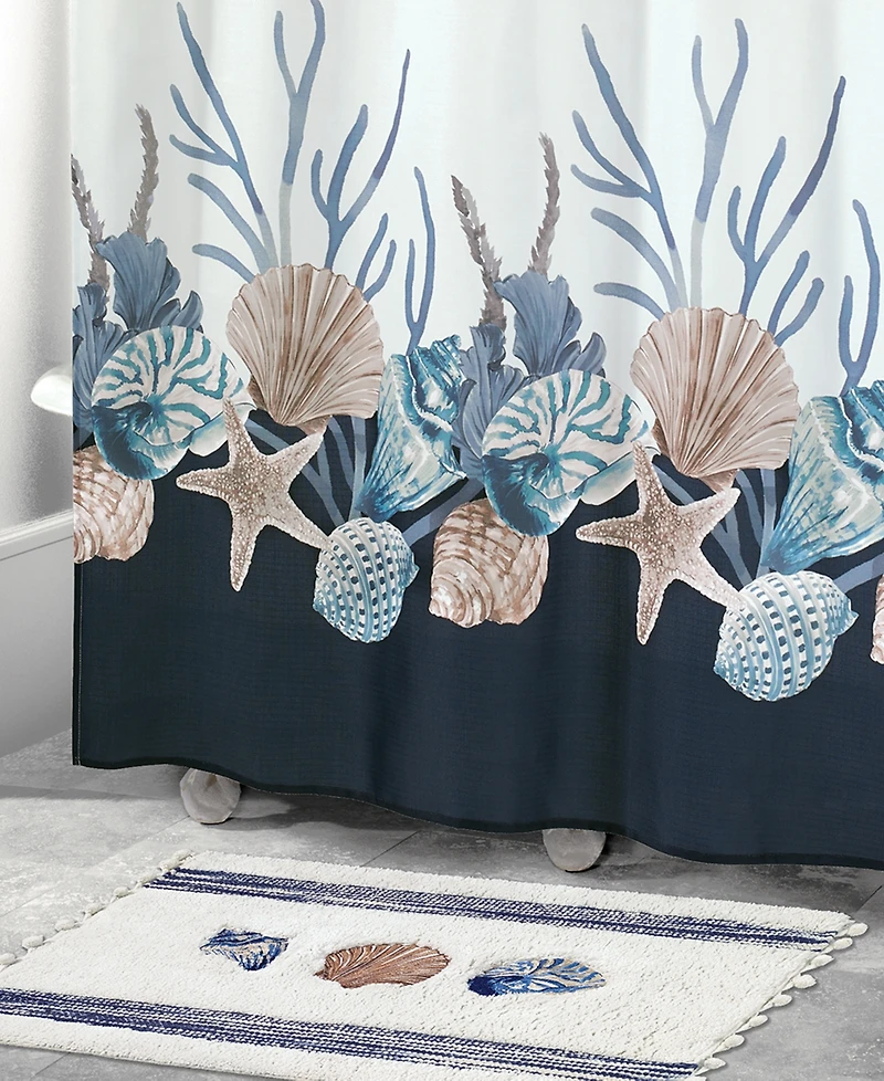 Avanti Blue Lagoon Ombre Seashells Bath Rug, 20" x 30"