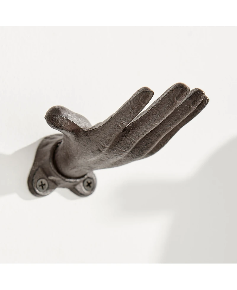 Danya B "Palms Up" Cast Iron 2-Piece Wall Mount Hook Set
