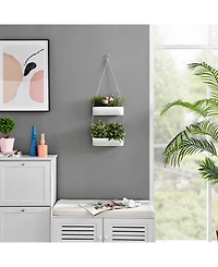 Danya B Two-Tier Hanging Metal Trough Wall Planter