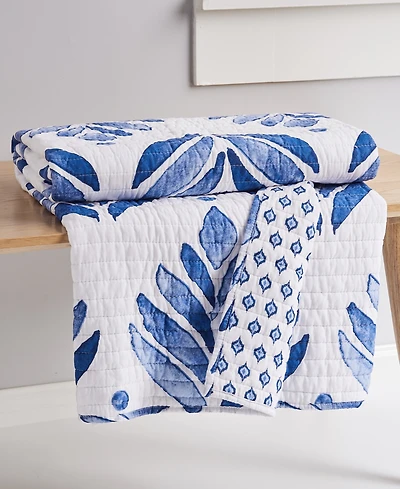 Levtex Vintage-Like Blossom Reversible Quilted Throw, 50" x 60"