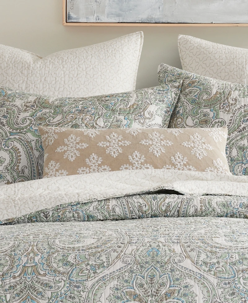 Levtex Assisi Embroidered Decorative Pillow, 12" x 24"