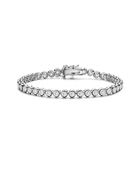 White Gold Plated Cubic Zirconia Tennis Bracelet