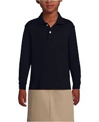 Lands' End Girls Long Sleeve Interlock Polo Shirt
