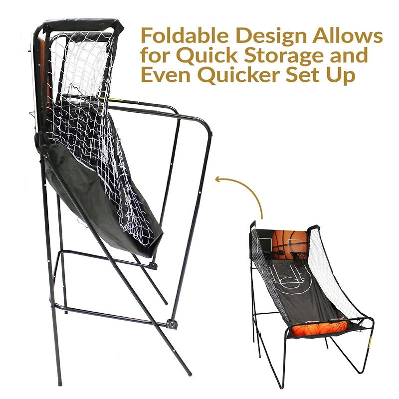 Sunnydaze Decor 81 in Folding Indoor 2-Player Arcade Basketball Game with Scorer