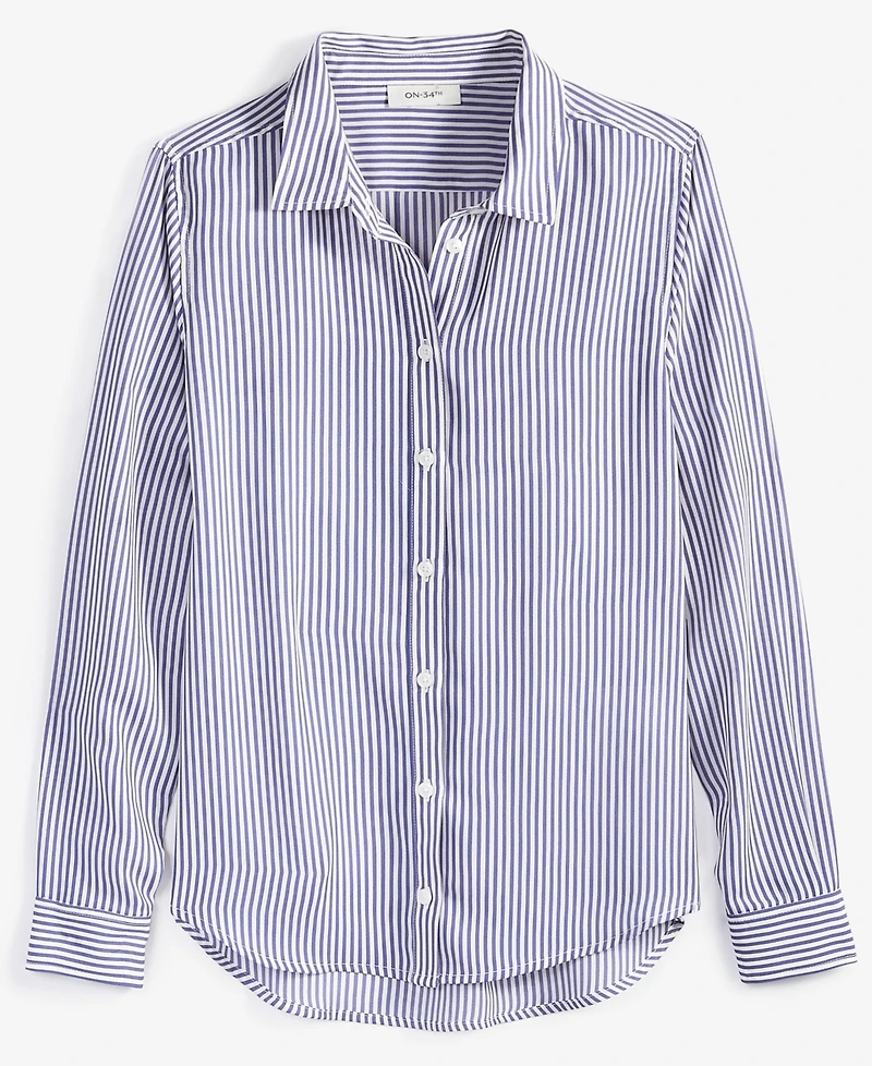On 34th Women's Button-Front Crepe Shirt