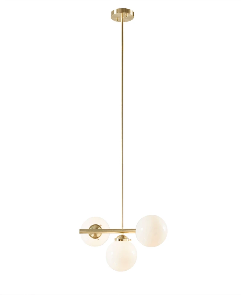 Ink+Ivy Aurelia 3-Light Chandelier with Frosted Glass Globe Bulbs