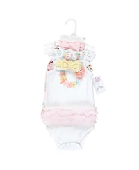Little Treasure Baby Girls Sleeveless One-Piece with Matching Hairband