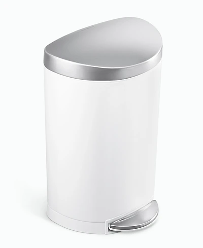 simplehuman 6 Liter Semi-Round Bathroom Trash Can with Liner Pocket