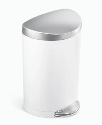 simplehuman 6 Liter Semi-Round Bathroom Trash Can with Liner Pocket