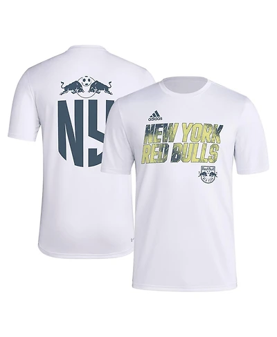 Men's adidas White New York Red Bulls Team Jersey Hook Aeroready T-shirt