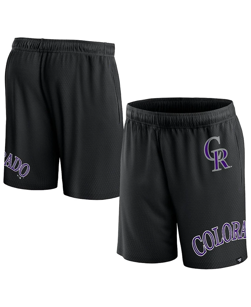 Men's Fanatics Black Colorado Rockies Clincher Mesh Shorts