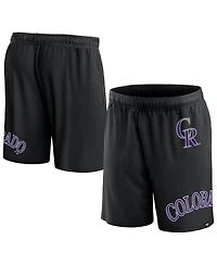Men's Fanatics Black Colorado Rockies Clincher Mesh Shorts