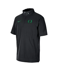 Men's Nike Black Oregon Ducks Coaches Half-Zip Short Sleeve Jacket