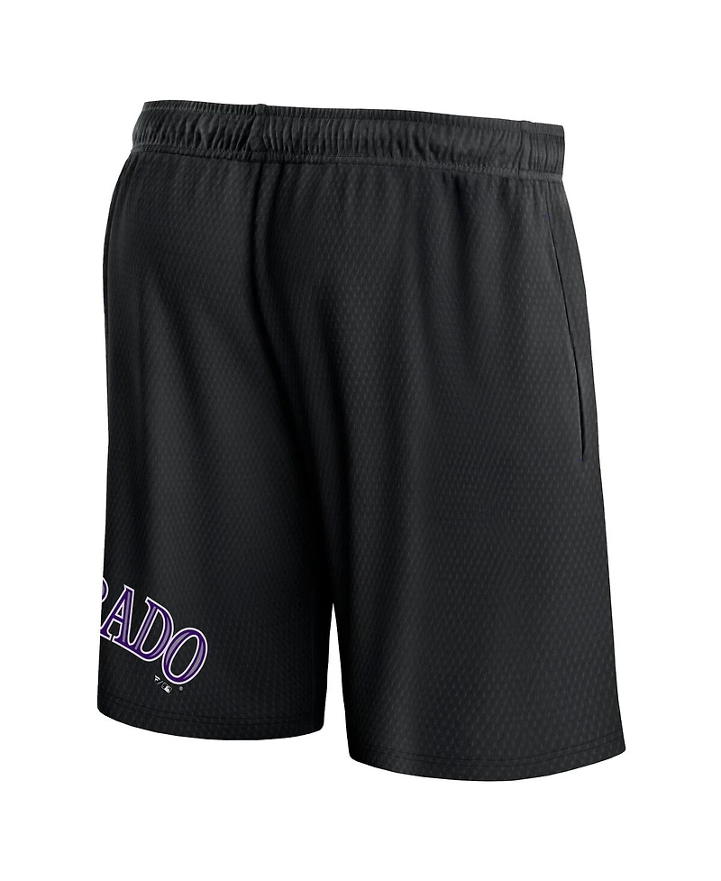 Men's Fanatics Black Colorado Rockies Clincher Mesh Shorts