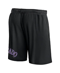 Men's Fanatics Black Colorado Rockies Clincher Mesh Shorts