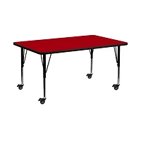 Emma+Oliver Mobile 30X72 Rectangle Laminate Preschool Activity Table