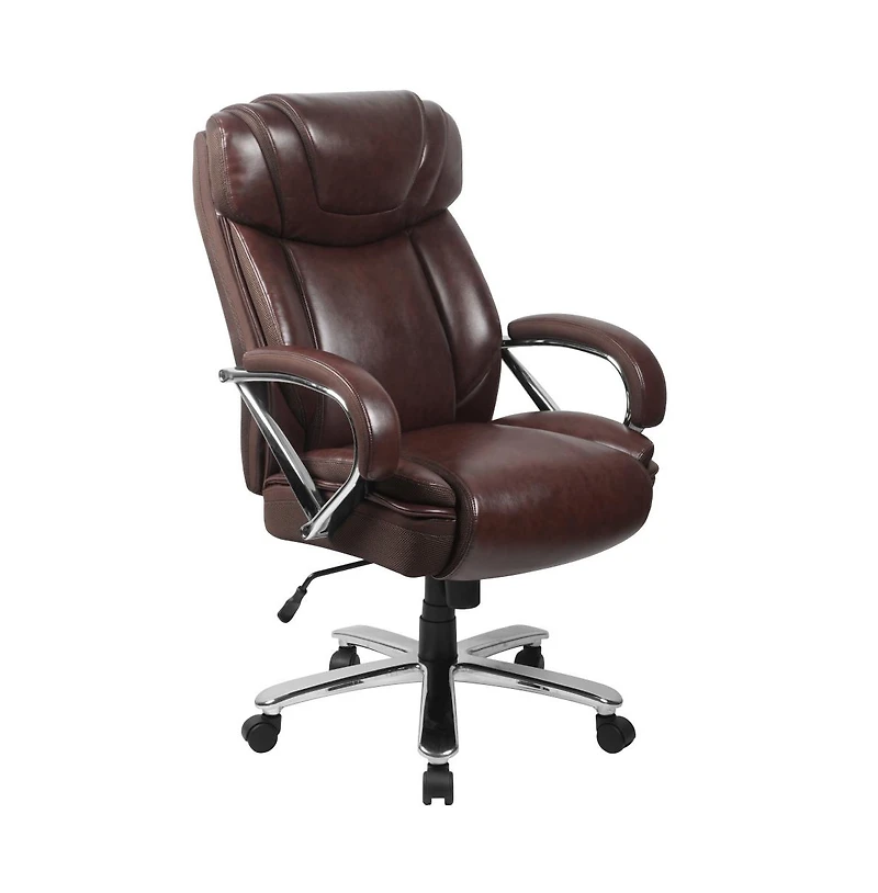 Emma+Oliver 500 Lb. Big & Tall Leathersoft Executive Ergonomic Office Chair With Wide Seat