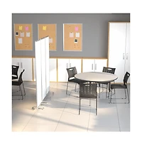 Emma+Oliver Mobile Magnetic Whiteboard 3 Section Partition With Locking Casters, 72"H X 24"W