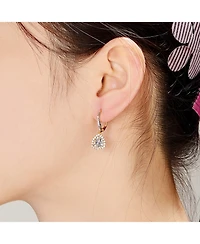Sterling Silver Clear Cubic Zirconia Short Triangle Drop Earrings