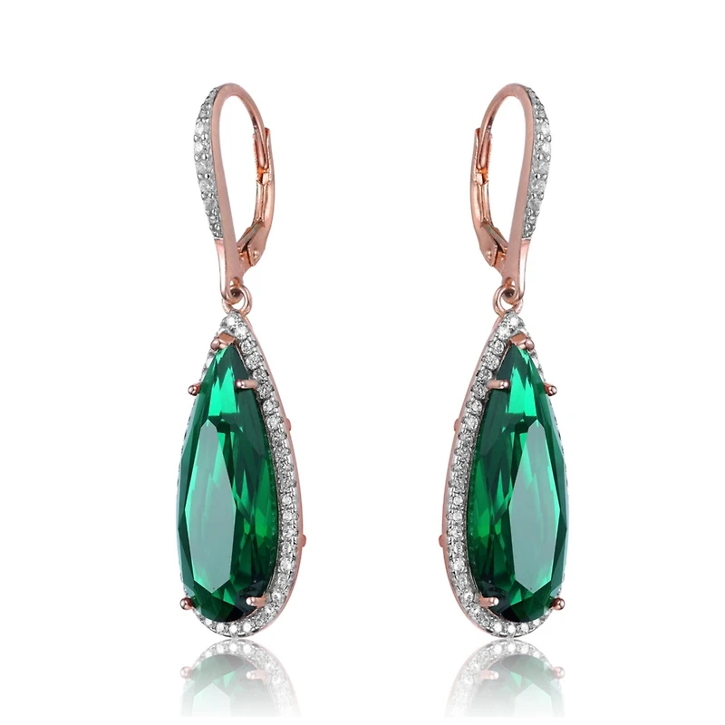 Elegant Teardrop Shaped Earrings with A Cubic Zirconia Middle Stone